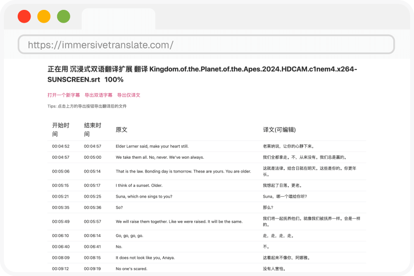 SRT/ASS subtitle contrast translation